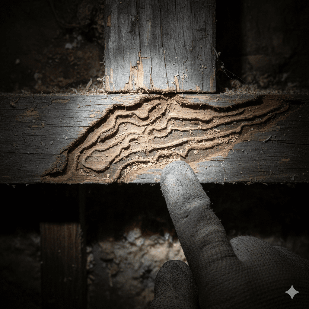 Hidden termite galleries
